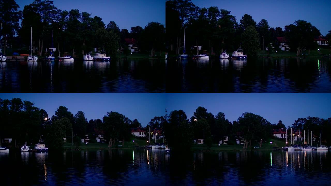 湖上田园诗般的夜晚