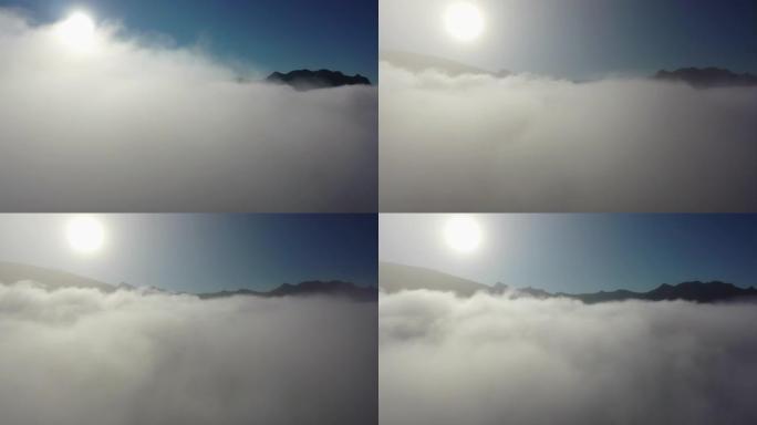 飞过云层云雾穿云云海