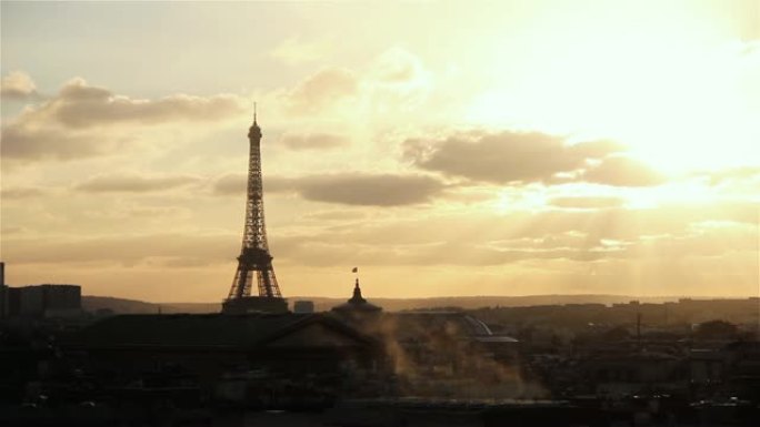 巴黎日落，拉斐特屋顶画廊。