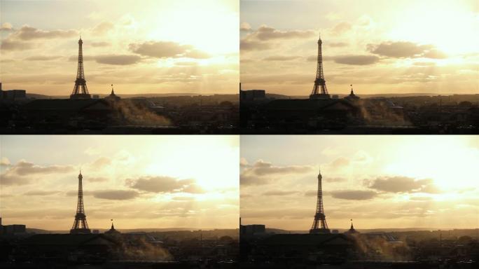 巴黎日落，拉斐特屋顶画廊。
