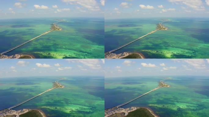 WS鸟瞰图七英里大桥，大西洋，佛罗里达群岛，佛罗里达群岛，美国，