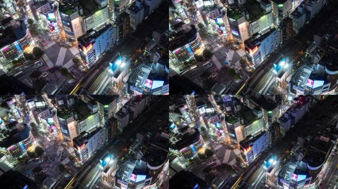 东京城市景观的4k分辨率延时鸟瞰图