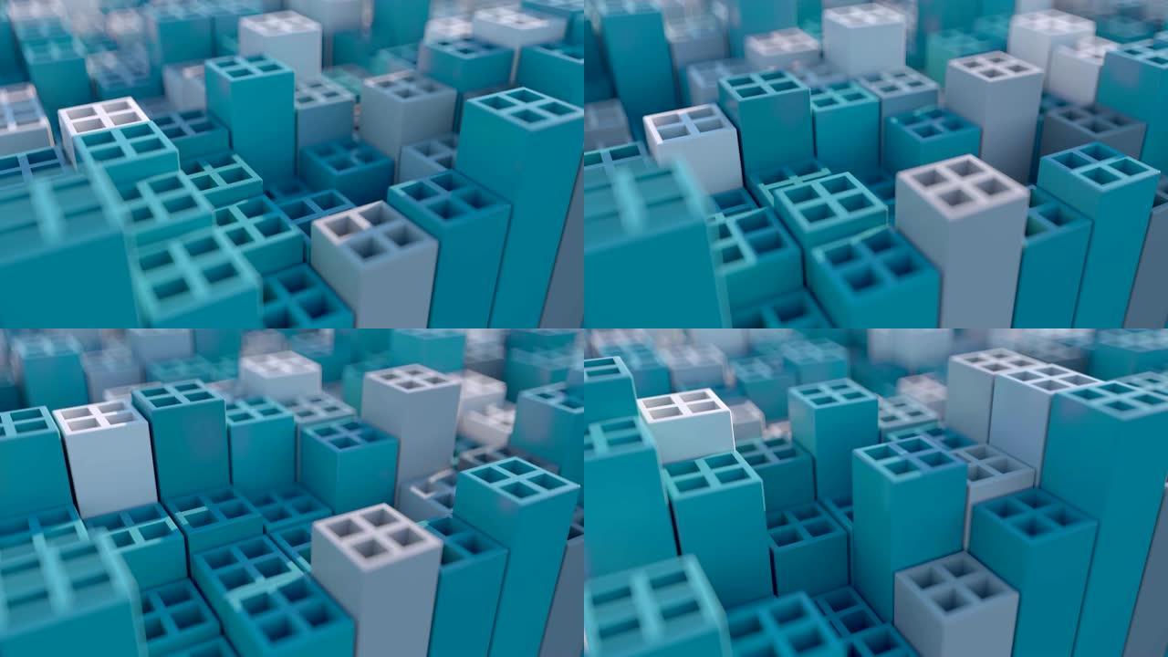 抽象3d立方体。科技框背景方框