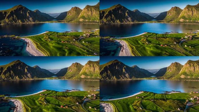 空中: 挪威北部的罗弗滕群岛景观