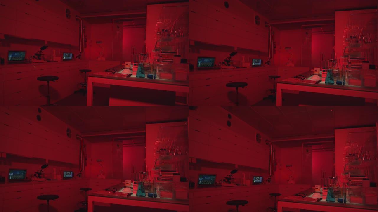 现代实验室的红色警报。