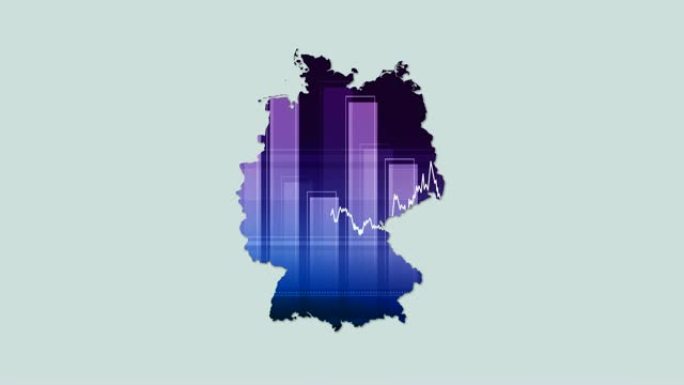 4k德国地图和金融经济背景