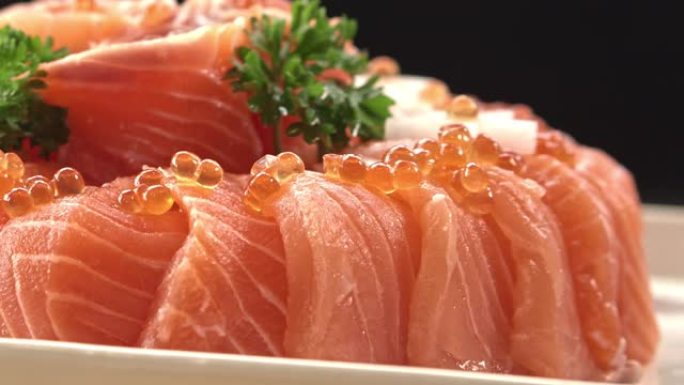 优雅的日本食物三文鱼食物