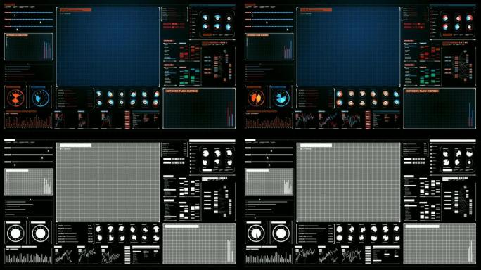 数字未来显示界面。技术图，计算机操作数据屏幕.4k动画电影1。