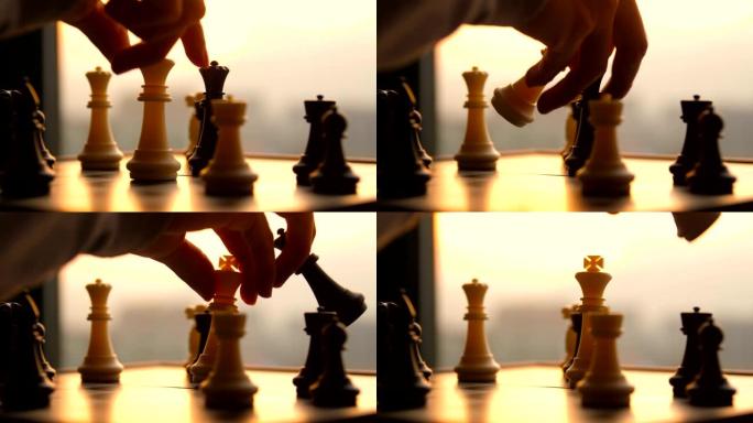 下棋国际象棋下棋特写下棋素材