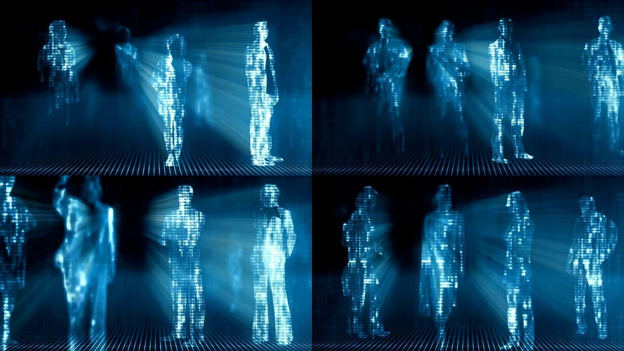 全息图背景科技人体发光人体数字人体