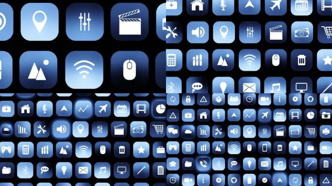 平板电脑或手机上的触摸屏应用程序图标按钮