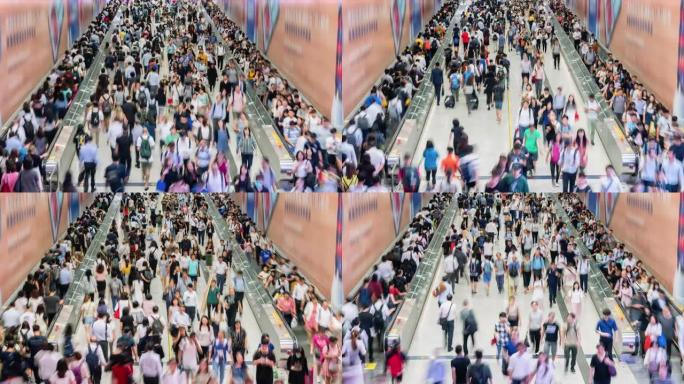 地铁步行的时间流逝人群