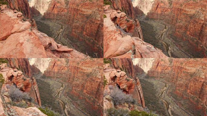 美国犹他州锡安国家公园的红岩。Steadicam镜头，4K