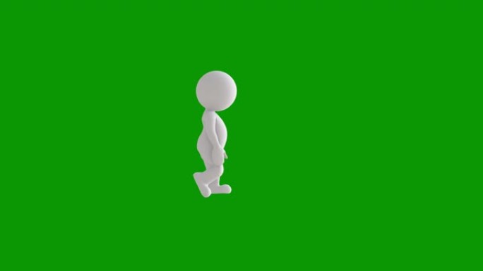 3D图标人图形行走动画。角色动画。象形图人独特的剪影矢量图标集。色度关键背景上的动画姿势。移动活动变