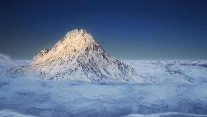 被云层包围的山峰被云层包围的山峰白雪透过