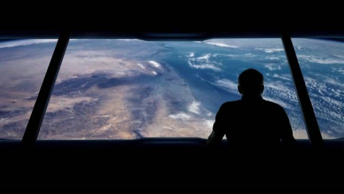 宇航员从轨道上望向地球