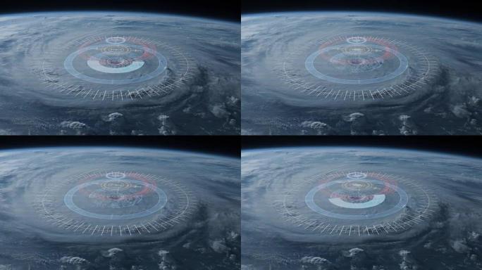 4k飓风跟踪概念。