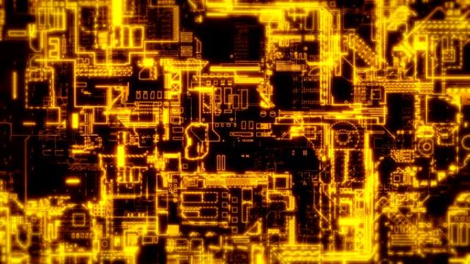 电路板背景智能智慧科技产品金色光线