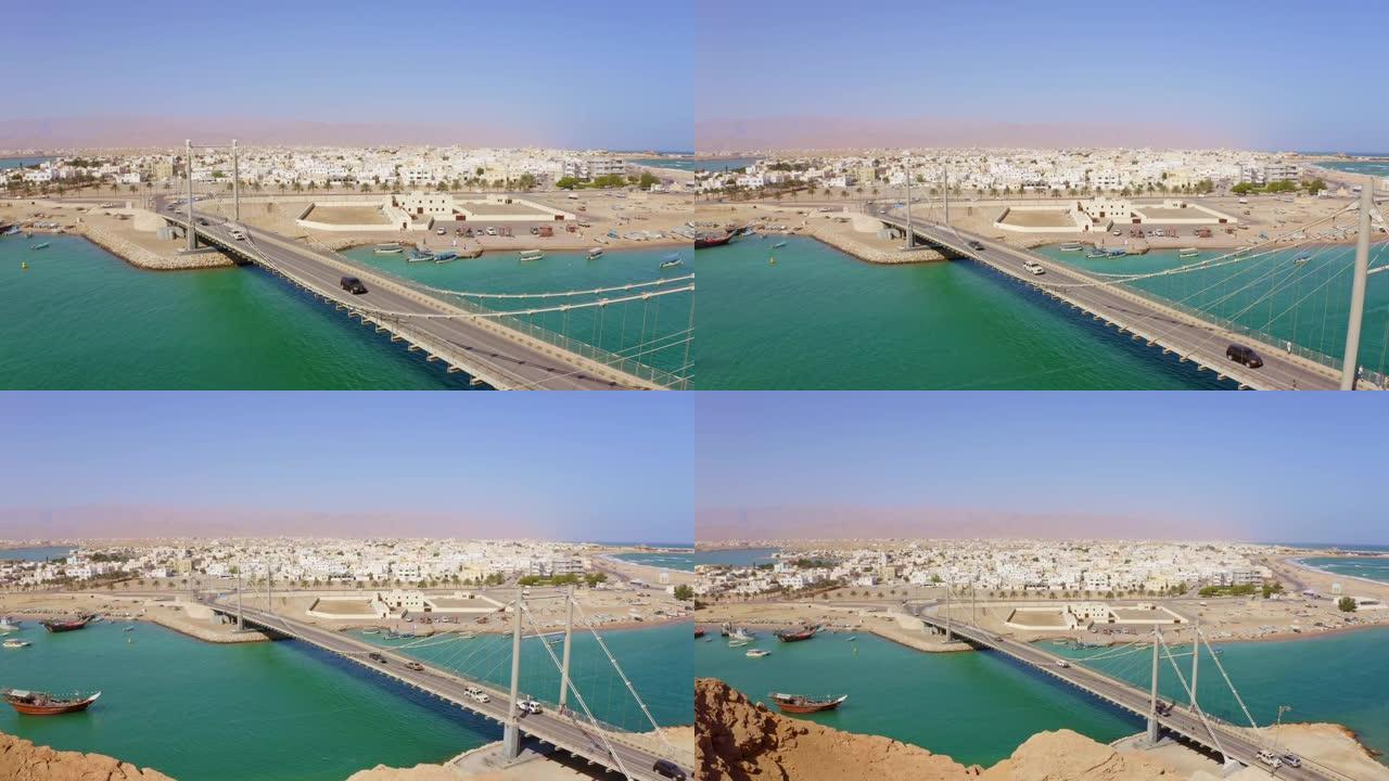 位于苏尔的空中著名桥梁Khor Al Batah