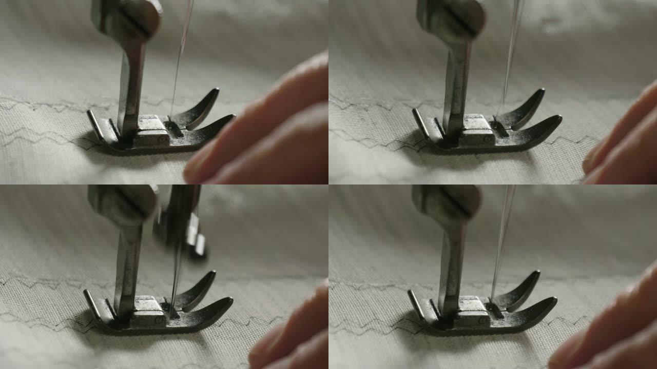 自动缝纫机在制作任何形状或设计时，用彩色线和精度缝制。