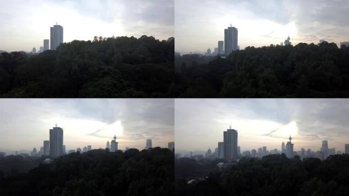 吉隆坡清晨从景观公园看到首都的城市景观