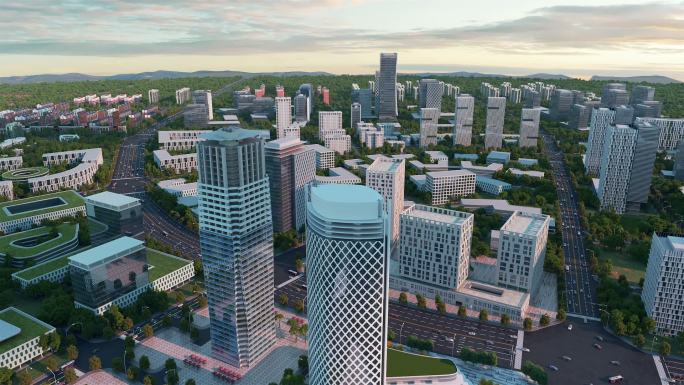 城市建筑生长动画