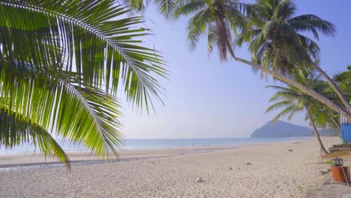 泰国南部钦蓬省椰树美丽的海景