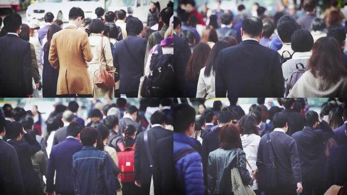 日本商人步行上班上班族打工人升格慢动作