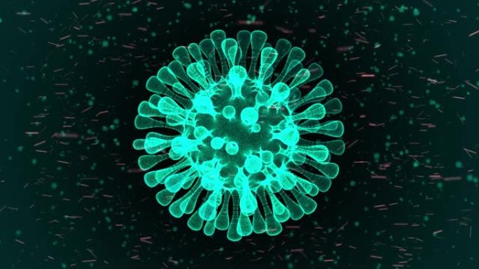 冠状病毒旋转动画三维3D动态圆球病毒