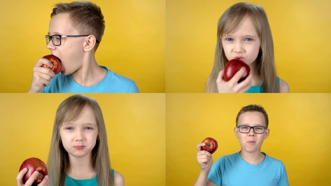 儿童吃苹果的顺序