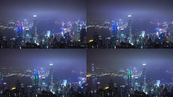 平移香港摩天大楼景观的左侧
