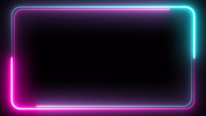 霓虹灯发光紫外线线抽象无缝图案，现代荧光灯，霓虹灯盒，发光二极管屏幕投影技术图案，环4k背景，蓝紫色