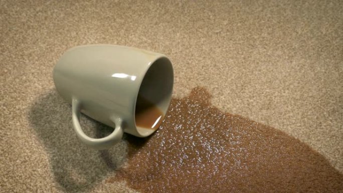 咖啡放在地毯上不小心打翻了
