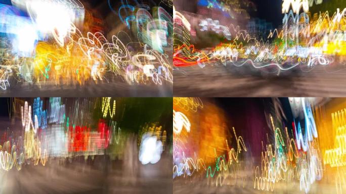 日本东京晚上在银座斑马线区散步的时间推移