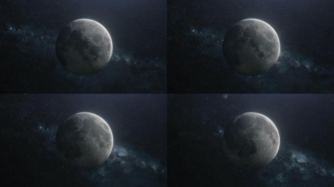 外层空间中的旋转月亮