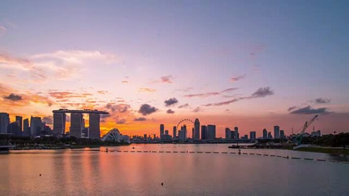 日落时分的新加坡城市