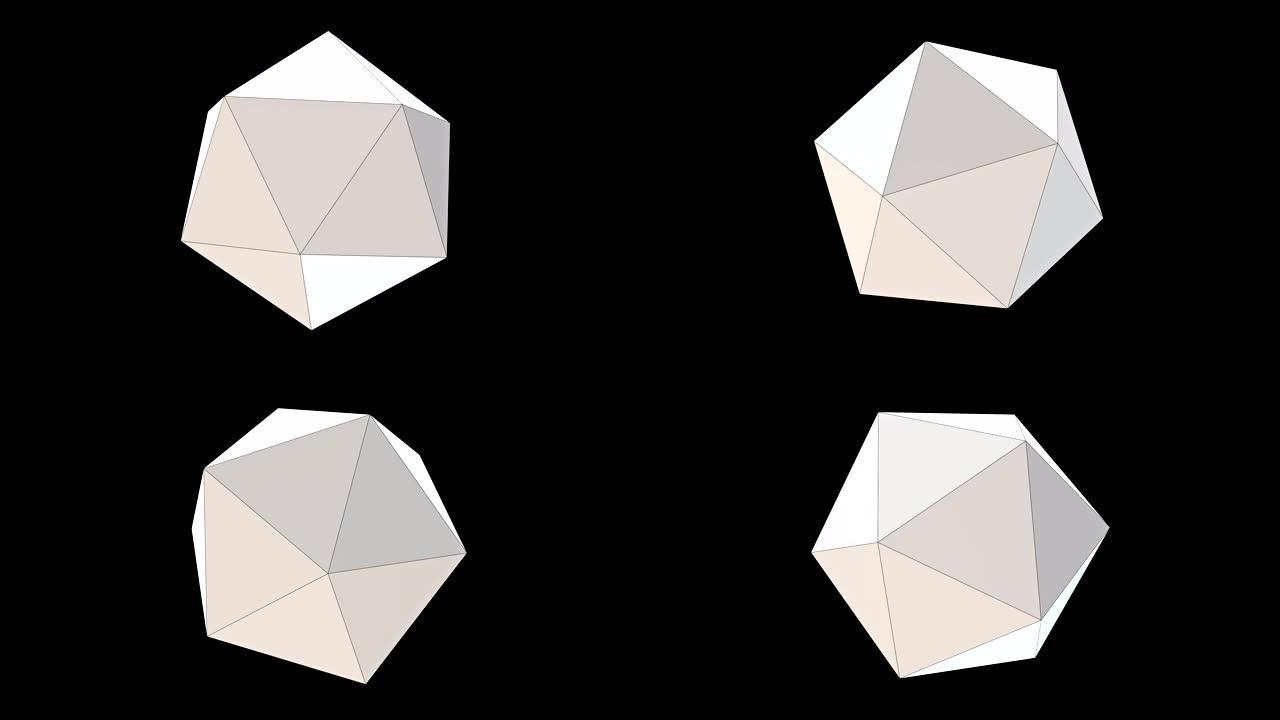 3D渲染多边形几何形状低多边形建模可循环