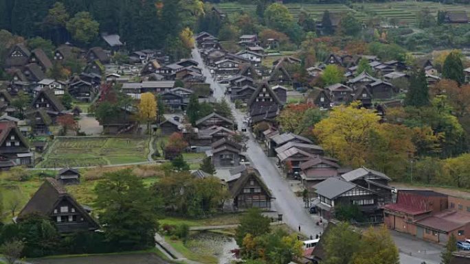 日本岐阜秋季季白川子村多莉拍摄的4k延时镜头。