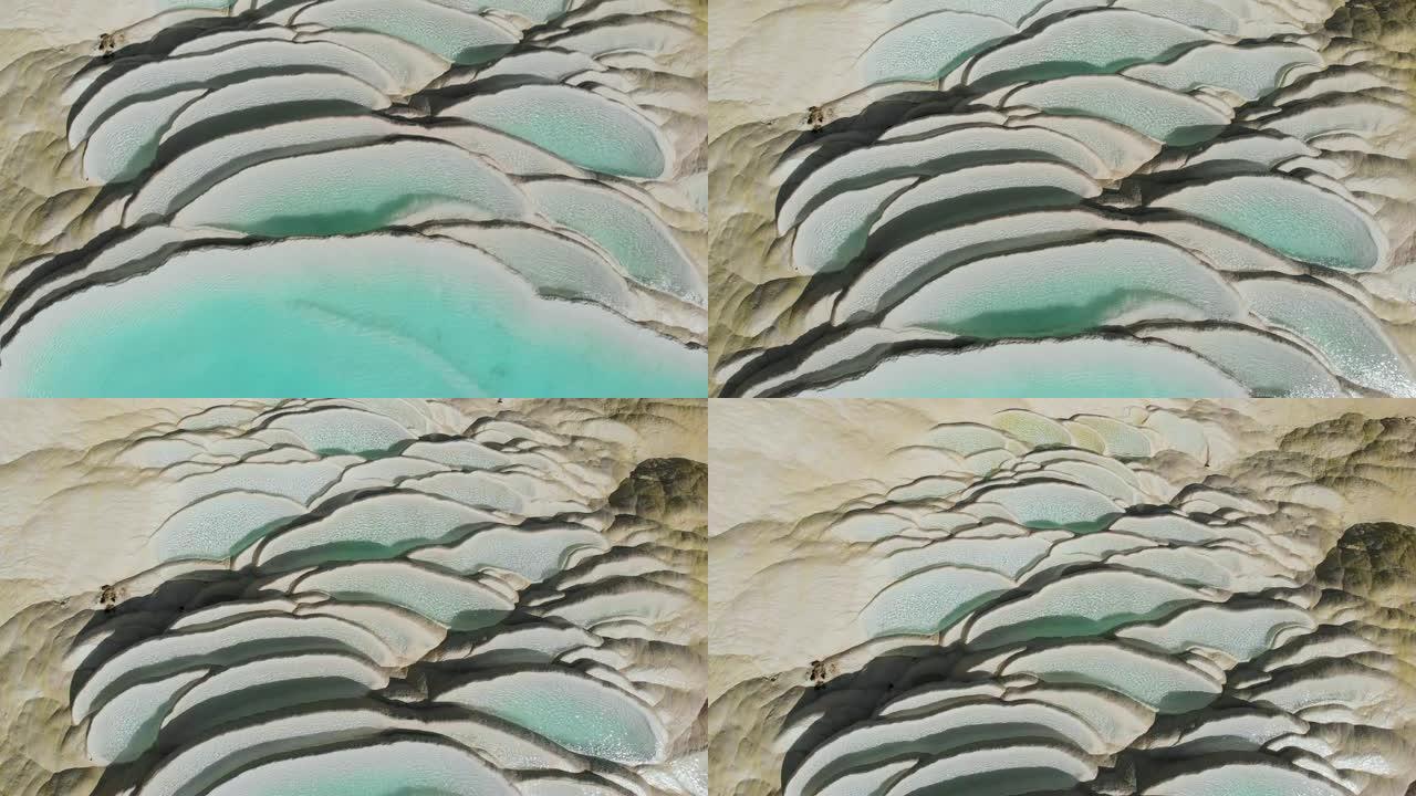 4k鸟景多莉拍摄; 中国瀑布白水台的抽象自然图案。
