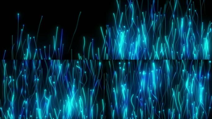 蓝色抽象径向线几何背景。数据流。光纤。爆炸之星。运动效果。背景