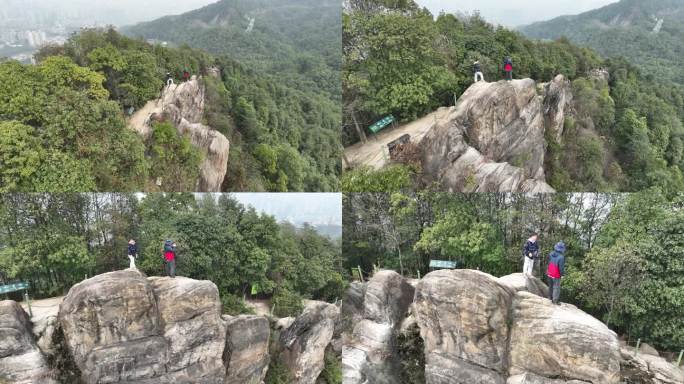 航拍重庆工商大学后山龙脊山