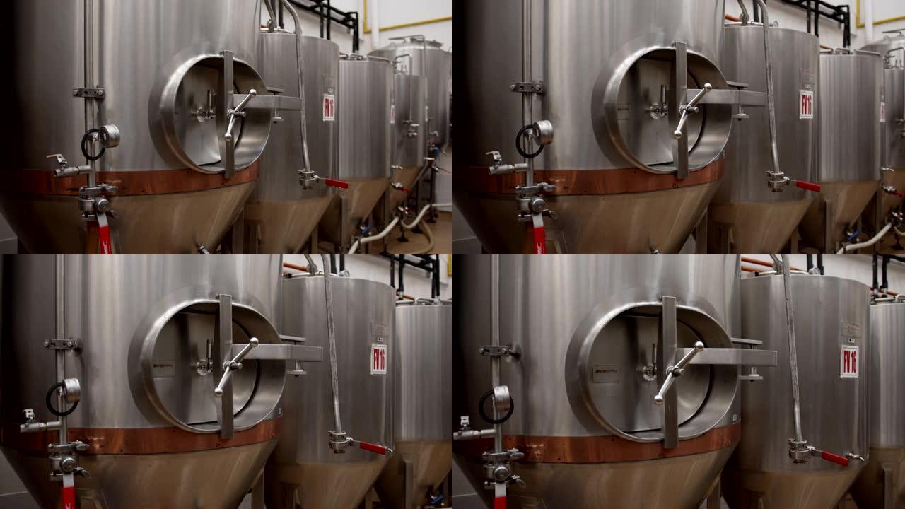 关闭啤酒厂的坦克设备桶生产