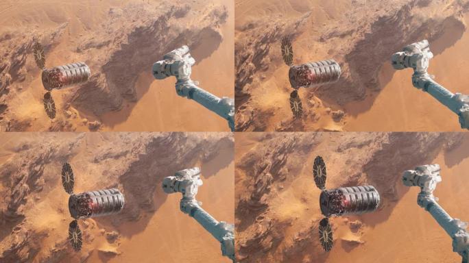 补给船准备在火星表面与空间站对接