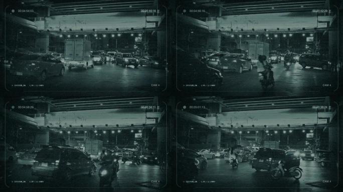 曼谷的CCTV夜间交通