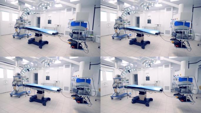 设备齐全的手术室的总体视图。医疗技术概念。