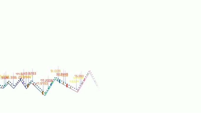 带有条形码，数字和加密货币参考的3D风格化图表。白色背景