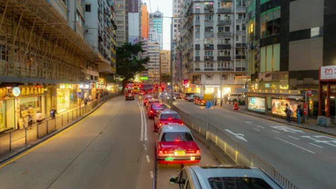 延时: 在香港旧中环乘坐电车