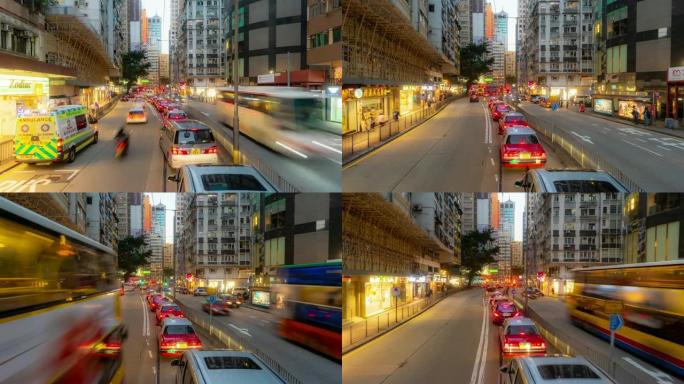 延时: 在香港旧中环乘坐电车