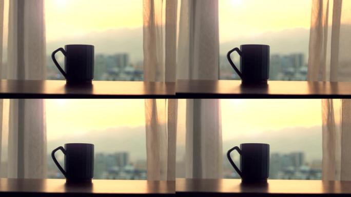 早上桌上的咖啡杯功夫茶铁观音冰美式