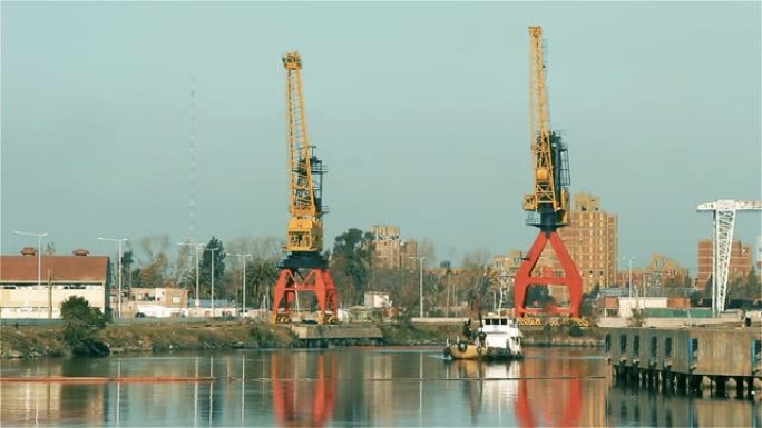 布宜诺斯艾利斯港口和船。